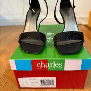 Charles David Black Snake Heels